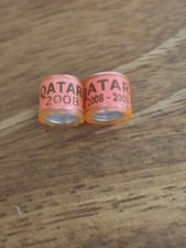 2 Racing Pigeon Rings - from Qatar - QATAR 2008 - 2009 DERBY + 2008