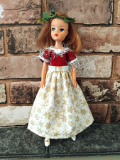 Dress for Pedigree Sindy Handmade Winter Princess Floral Hair Accessory NO DOLL