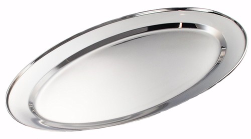 Steel oval serving platter - s/steel,
