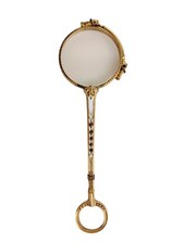 Lorgnette dorata con rombetti neri