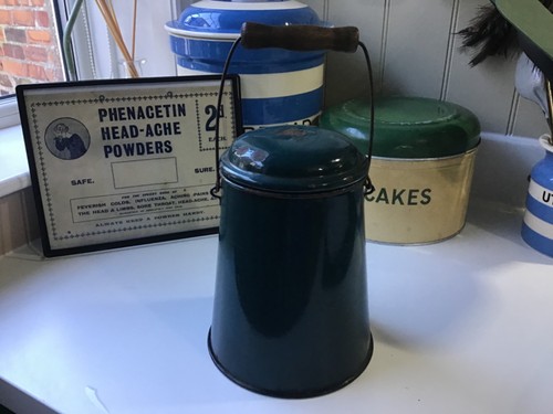 Dark green enamel vintage - enamel,