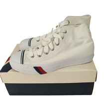 Pro Keds Trainers Size 8 White Canvas Men's High Tops New with Box Preloved