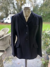 38” Ladies Vintage Parr & Co Black Wool Hunt Jacket Show Coat Equestrian