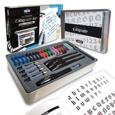Ultimate Calligraphy Pen Set 32-piece Gift Tin Set ? 4 Soft Grip