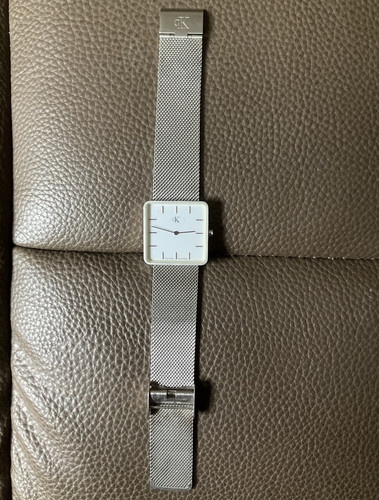 Calvin klein square - white, dial