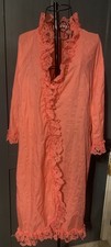Vintage David Nieper Pink Lace Frill Detail Glam Midi Dressing Gown Size W 12