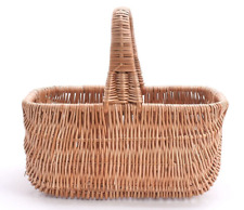 WICKER BASKET VINTAGE HANDMADE SHOPPING PICNIC WITH HANDLE NATURAL LARGE