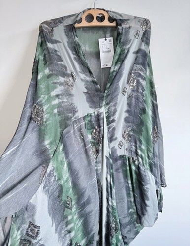 Zara tie dye green embellished - zara,