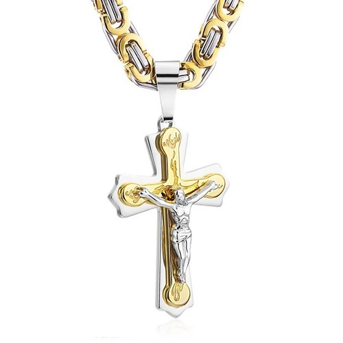 18k gold crucifix - gold,