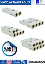 20cm & 28cm  TEXTURED VACUUM SEALER ROLLS - SOUS VIDE - FOOD SAVER STORAGE BAGS 