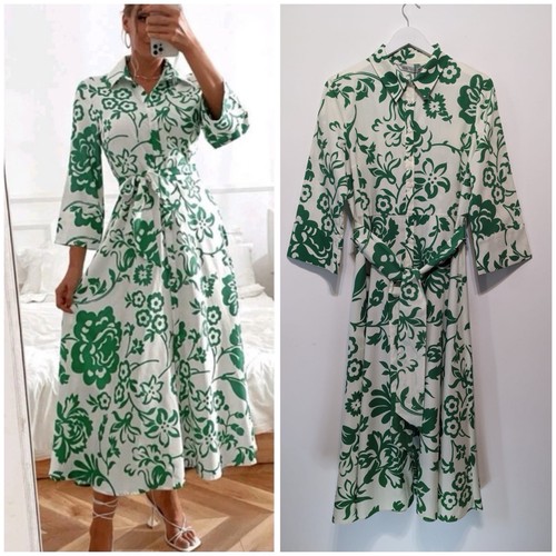 Zara new green ecru - new, print