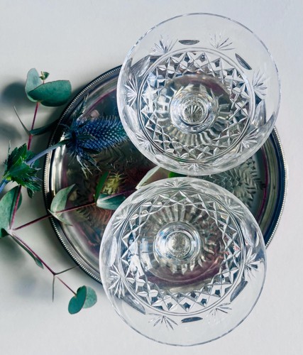Vintage cut crystal coupes - cut, /