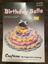 New Original Craftime Birthday Belle 8" Pillow Doll  Knitting  Pattern Gcp28