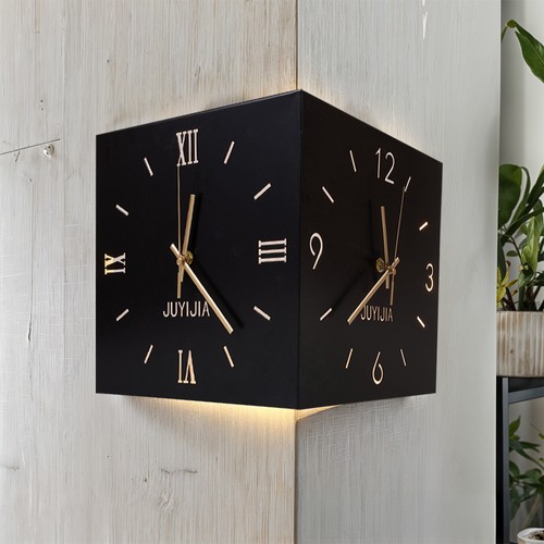Double sided corner wall clock - double,