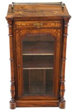 19th Century Antique Inlaid Burr Walnut Music Stand / Pier Display Cabinet – Fin