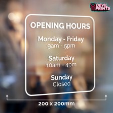 Shop Window Opening Hours