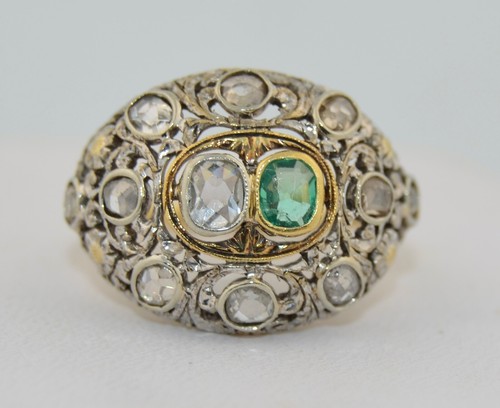 Victorian emerald diamond - emerald, &