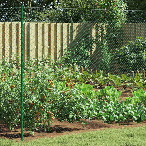 Chain link fence green - chain,