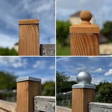 Garden Fence Post Caps Cappers Top Finial Cover Wood Metal Rain Rot Protection