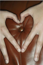 IKEA 2016 Art Event Poster 36" Sofa Love” Hand Heart,Belly Button,Brown Leather