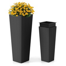 COSTWAY Rattan Tall Planter