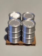 1/32 Scale 200L Oil Barrels/Drums On Brown Pallets "Various Colours"