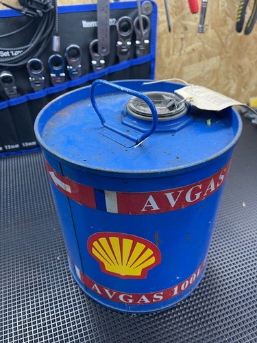 Shell avgas fuel vintage empty - vintage,