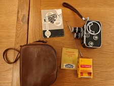 Paillard-Bolex B8 cine camera, case, instructions, red & black strap, remote