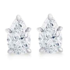 2ct Earrings Pear Cut White