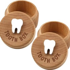 Cute Wooden Kids Tooth Boxes Storage Box Dropped Tooth Keepsake Tooth Fairy Box