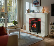 Electric Fireplace Suite with Black Stove & Flue - Endeavour Fires Farlington