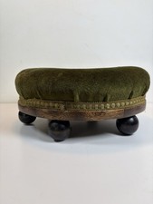 Vintage Button Footstool Green