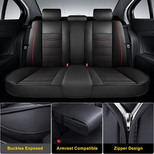 Deluxe Car Back Seat Cover Universal Auto Rear Bench Protector Waterproof Black