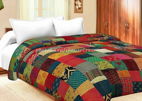 Kantha king size quilt - kantha,