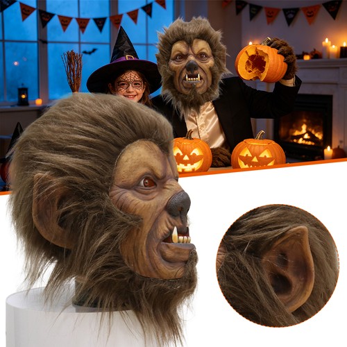 Werewolf mask latex full head - latex,