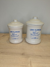 2x Blue Stilton Jars Long