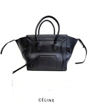*XMAS SALE*CELINE BLACK Phantom Drummed Calf Leather Luggage Bag