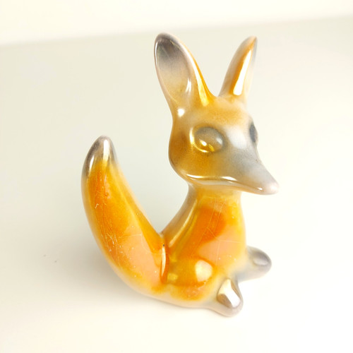 Vintage porcelain fox figurine - porcelain,
