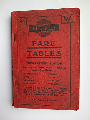 1959 midland red bus fare - midland,