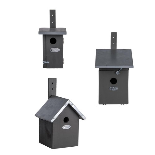Grey bird nest box wood - nest,