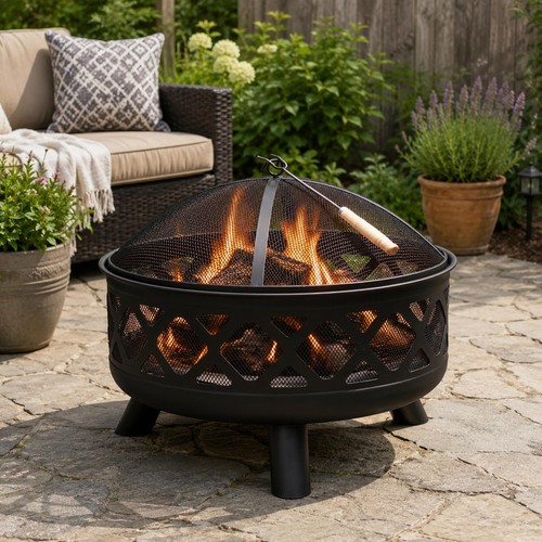 Large round fire pit bowl - large,