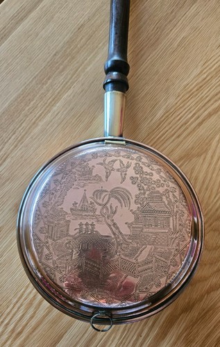 Vintage copper bed warmer - bed,