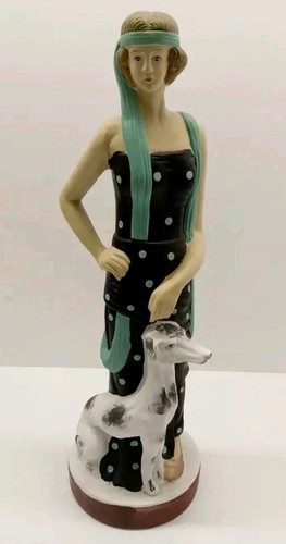 Art deco lady greyhound large - art,