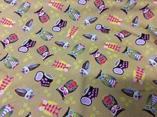 Owls On Mustardy Colour