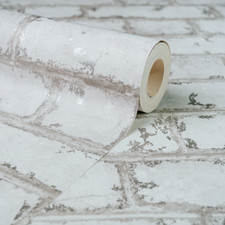 White Brick Wall Grey Shimmer