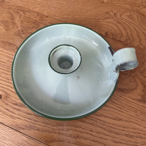 Vintage enamel chamberstick - enamel,