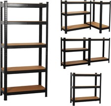 Heavy-Duty Garage Shelving Units 5 Tier Racking Metal Storage Shelves Boltless