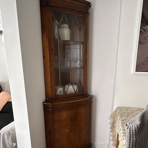 Brown wooden corner display - brown,