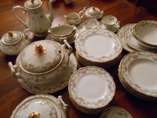 Franconia-Krautheim, Aida (Green Verge/Gold Trim) Dinnerware, Tureen/Coffeepot