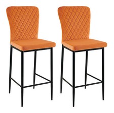 2/4x Bar Stools Velvet/Faux